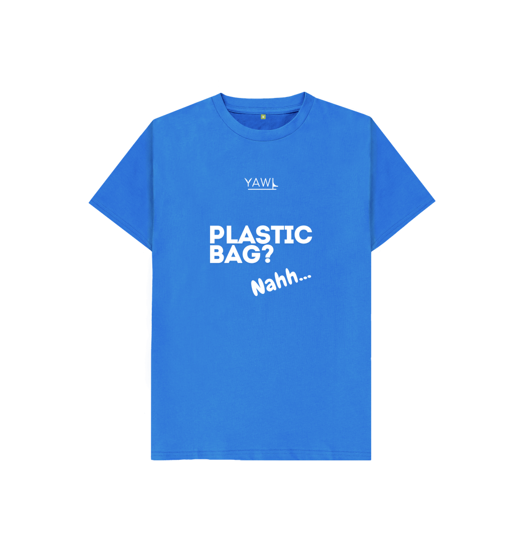 Bright Blue 'Plastic Bag? Nahh' Kids Tshirt