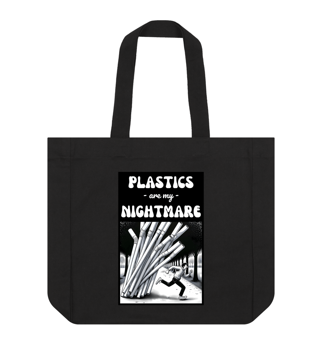 Black 'Plastics are my Nightmare' Tote Bag