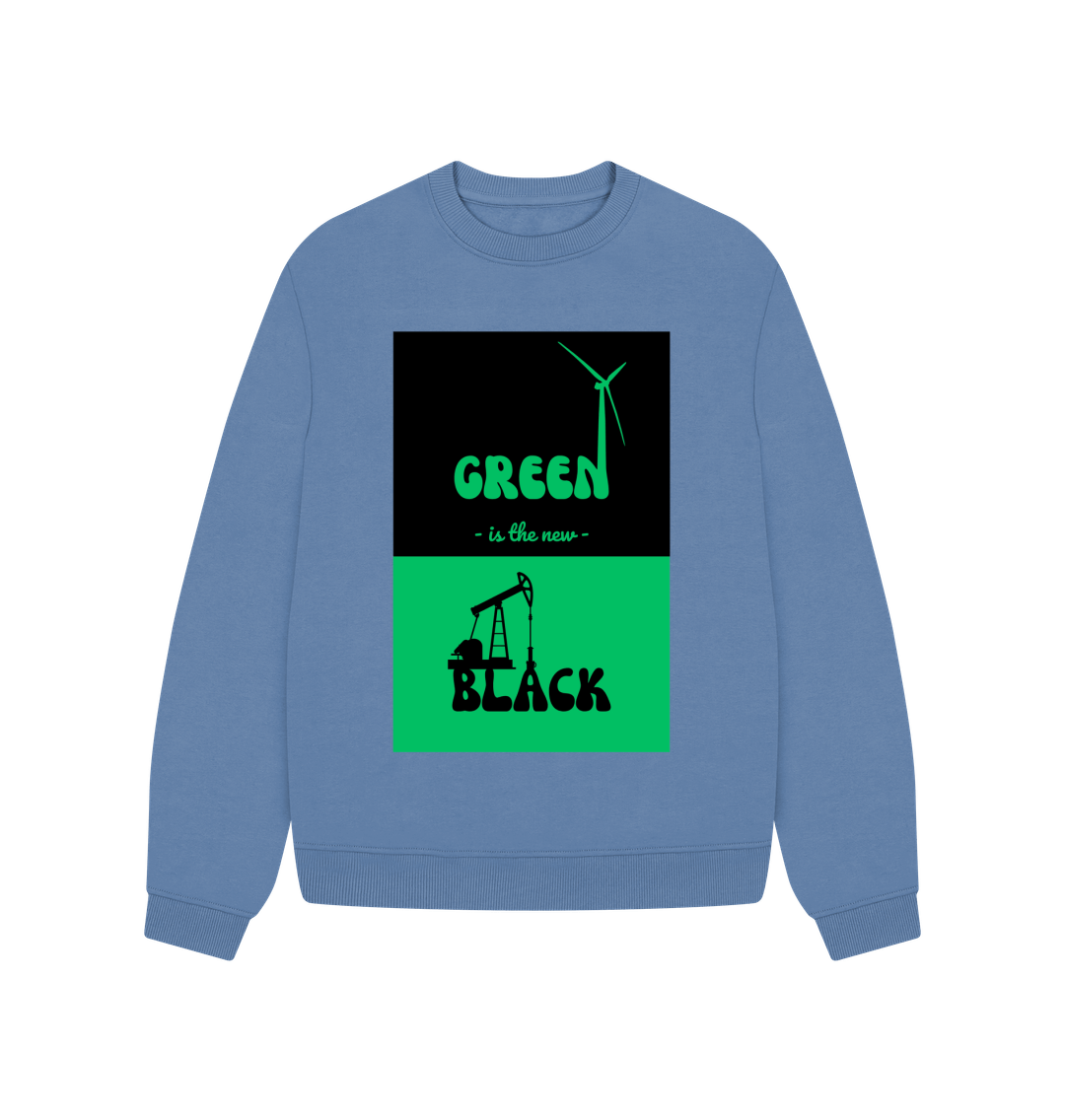 Solent 'Green is the New Black' Oversized Jumper