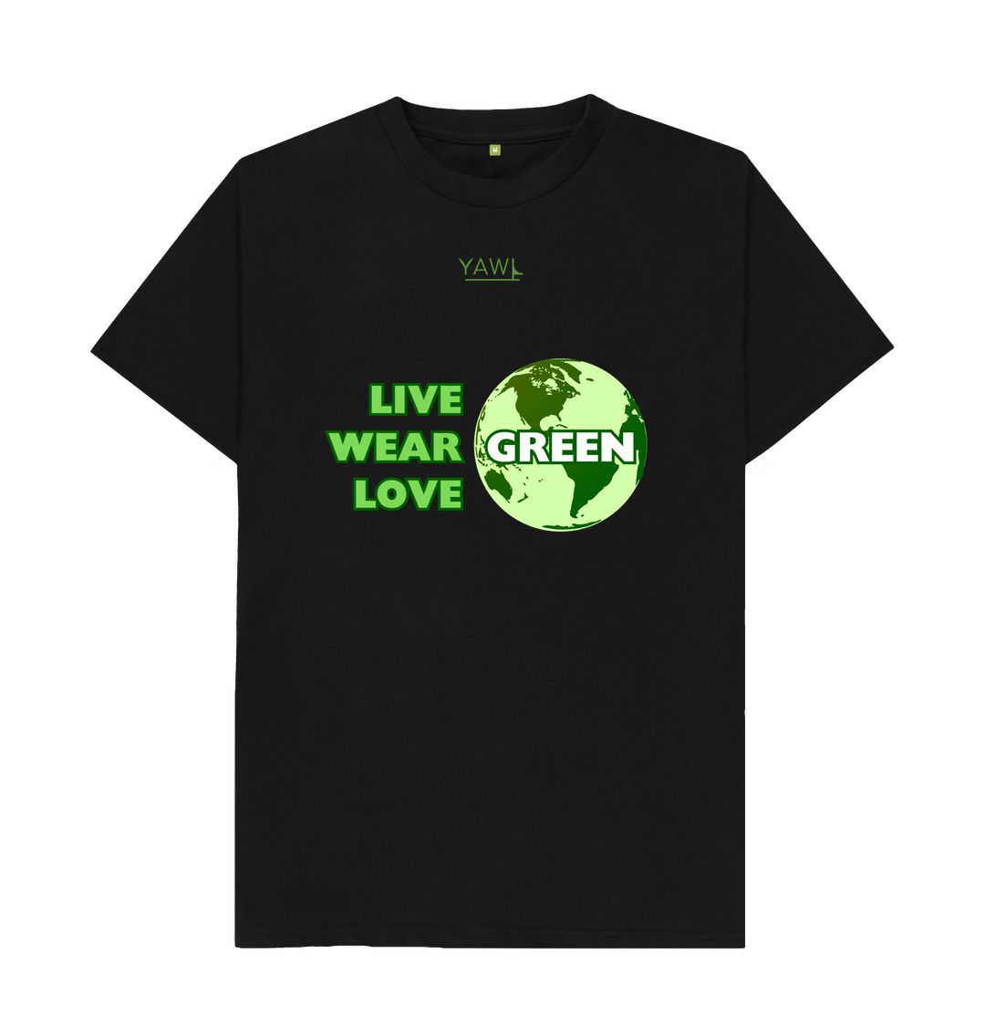 Black 'Live, Wear, Love Green' Tshirt