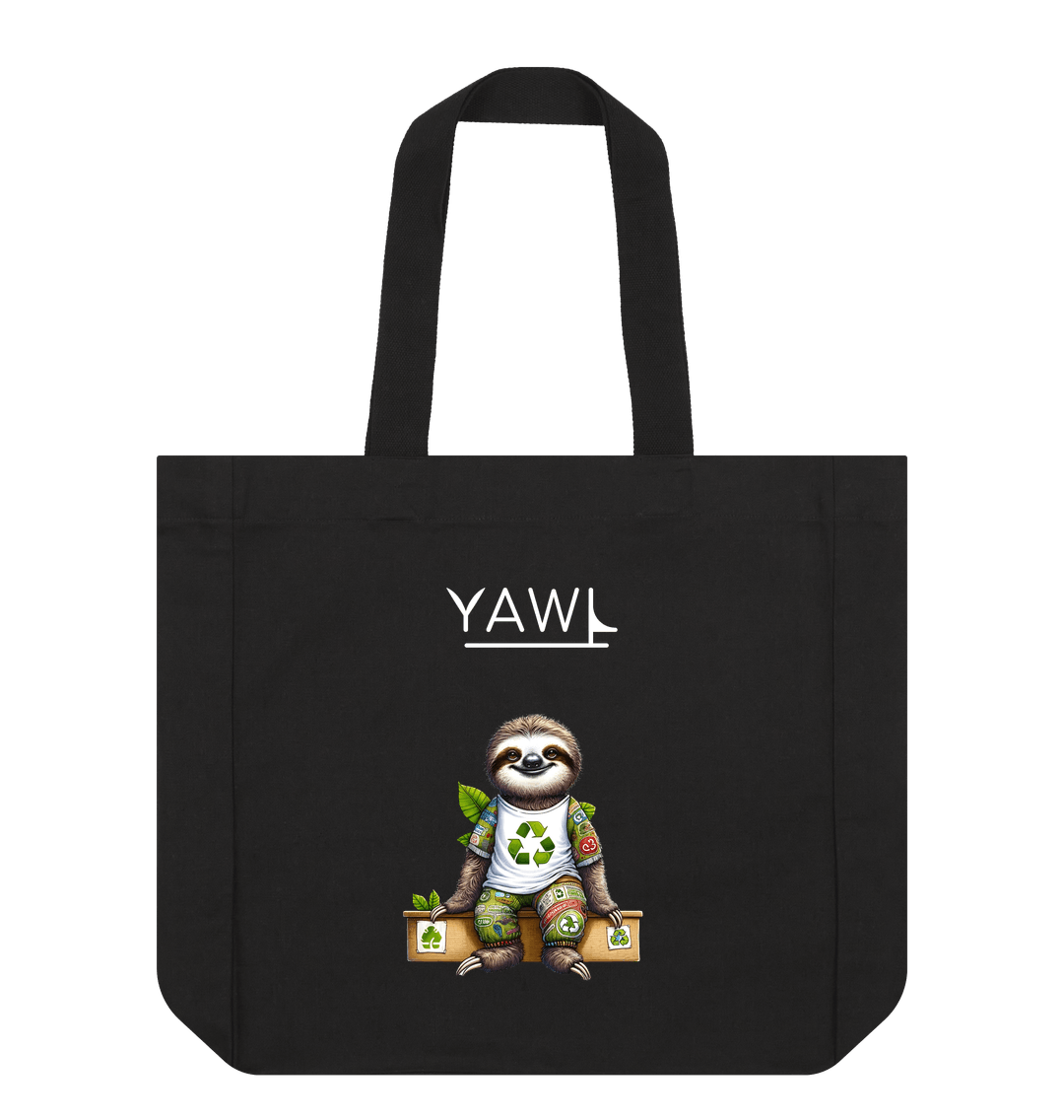 Black Sitting Sloth Tote Bag