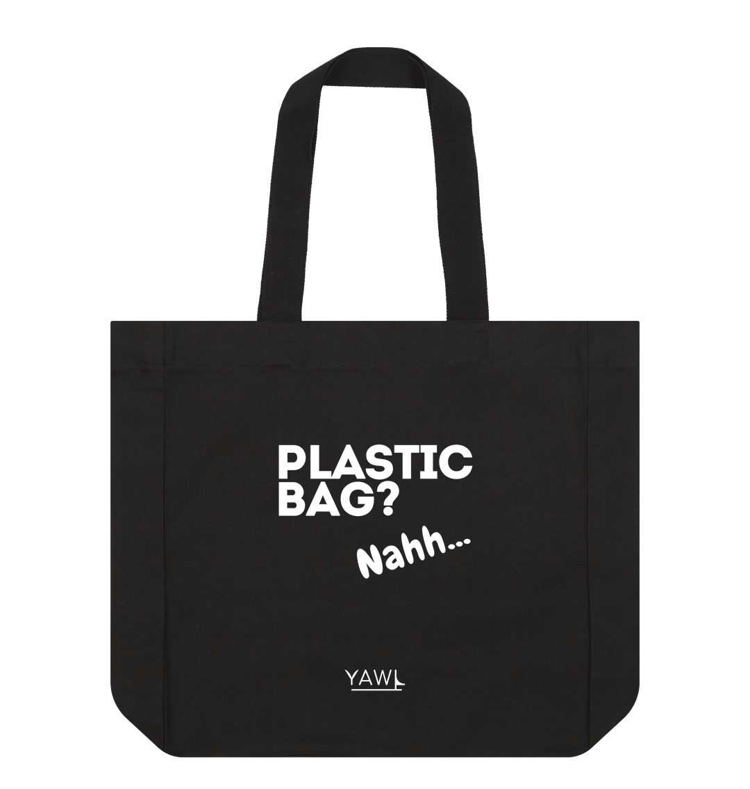 Black 'Plastic Bag? Nahh' Tote Bag