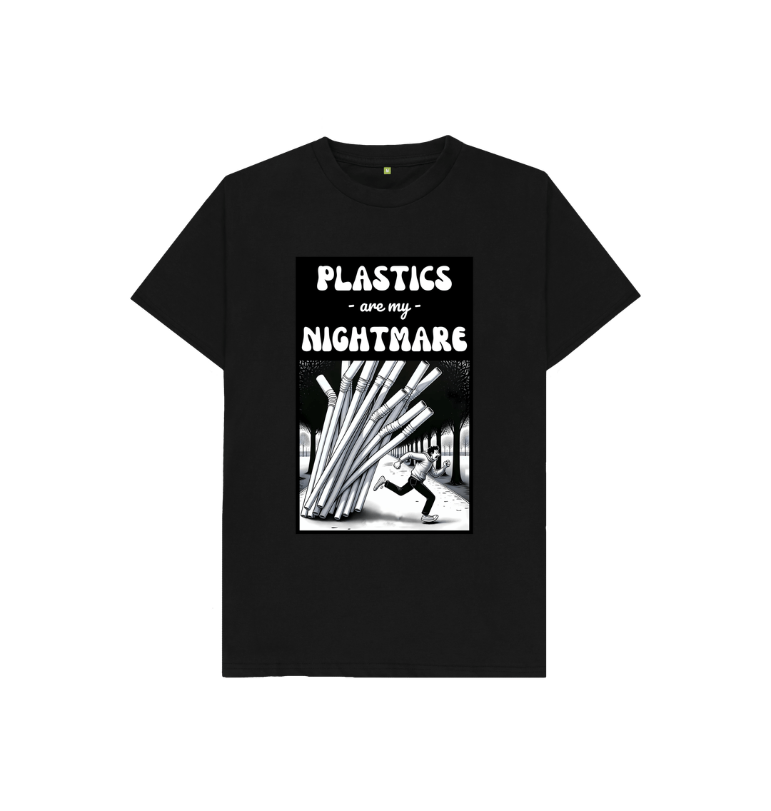 Black 'Plastics are my Nightmare' Kids Tshirt