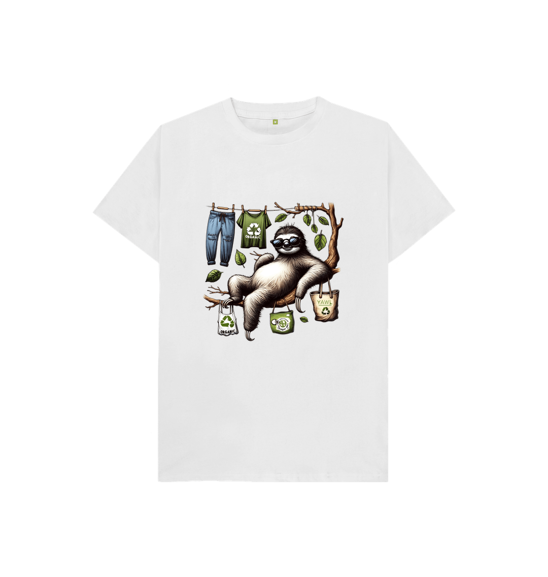 White Lazy Sloth Kids Tshirt