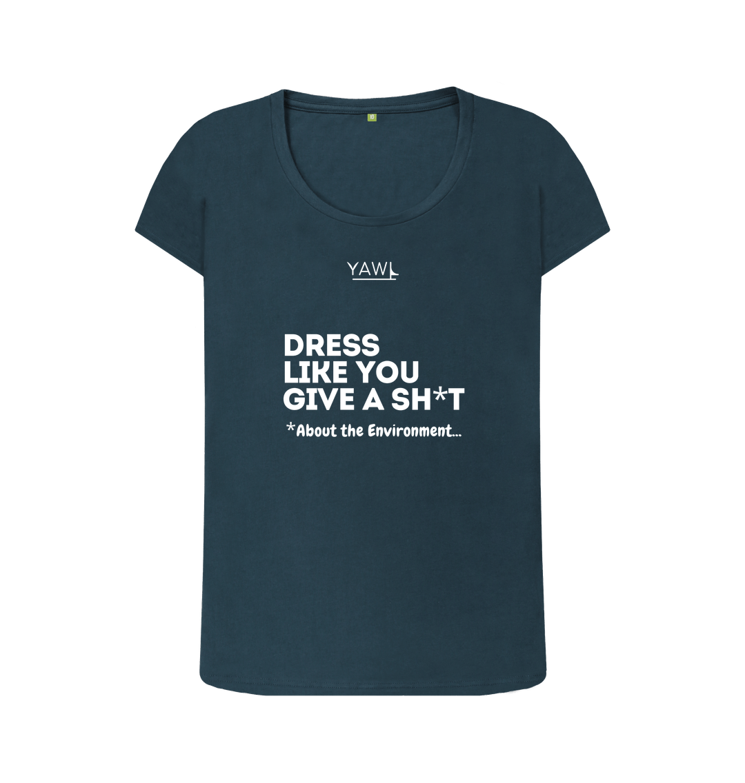 Denim Blue 'Dress Like You Give A' Scoop Neck Tshirt