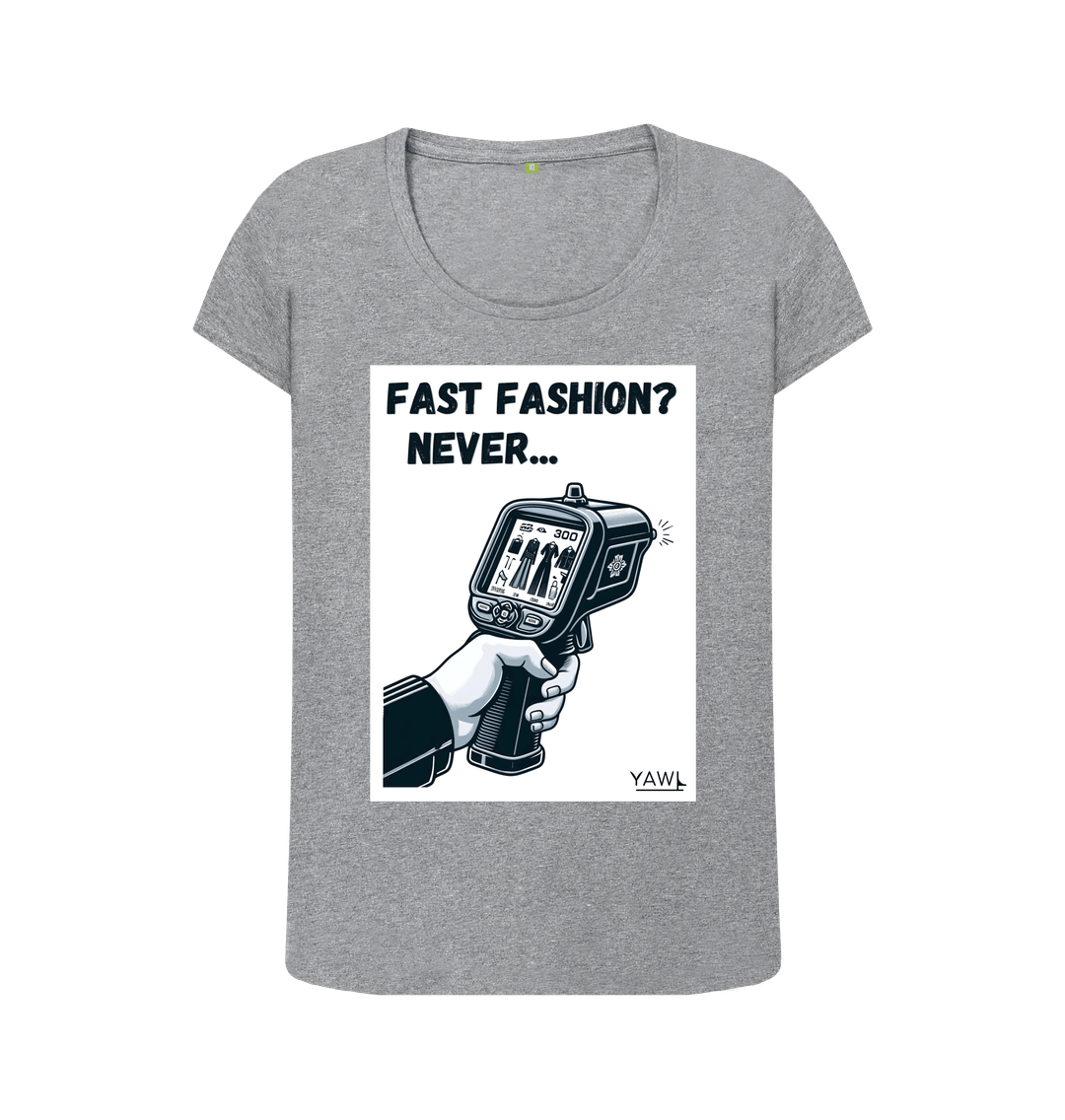 Athletic Grey 'Fast Fashion? Never...' Scoop Neck Tshirt