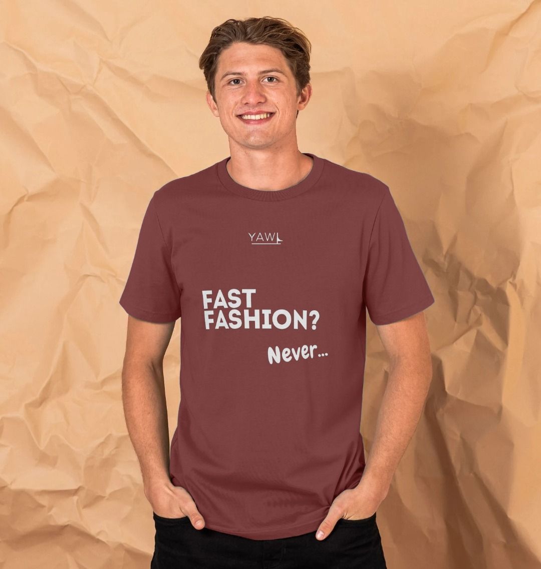 'Fast Fashion? Never...' Text Tshirt