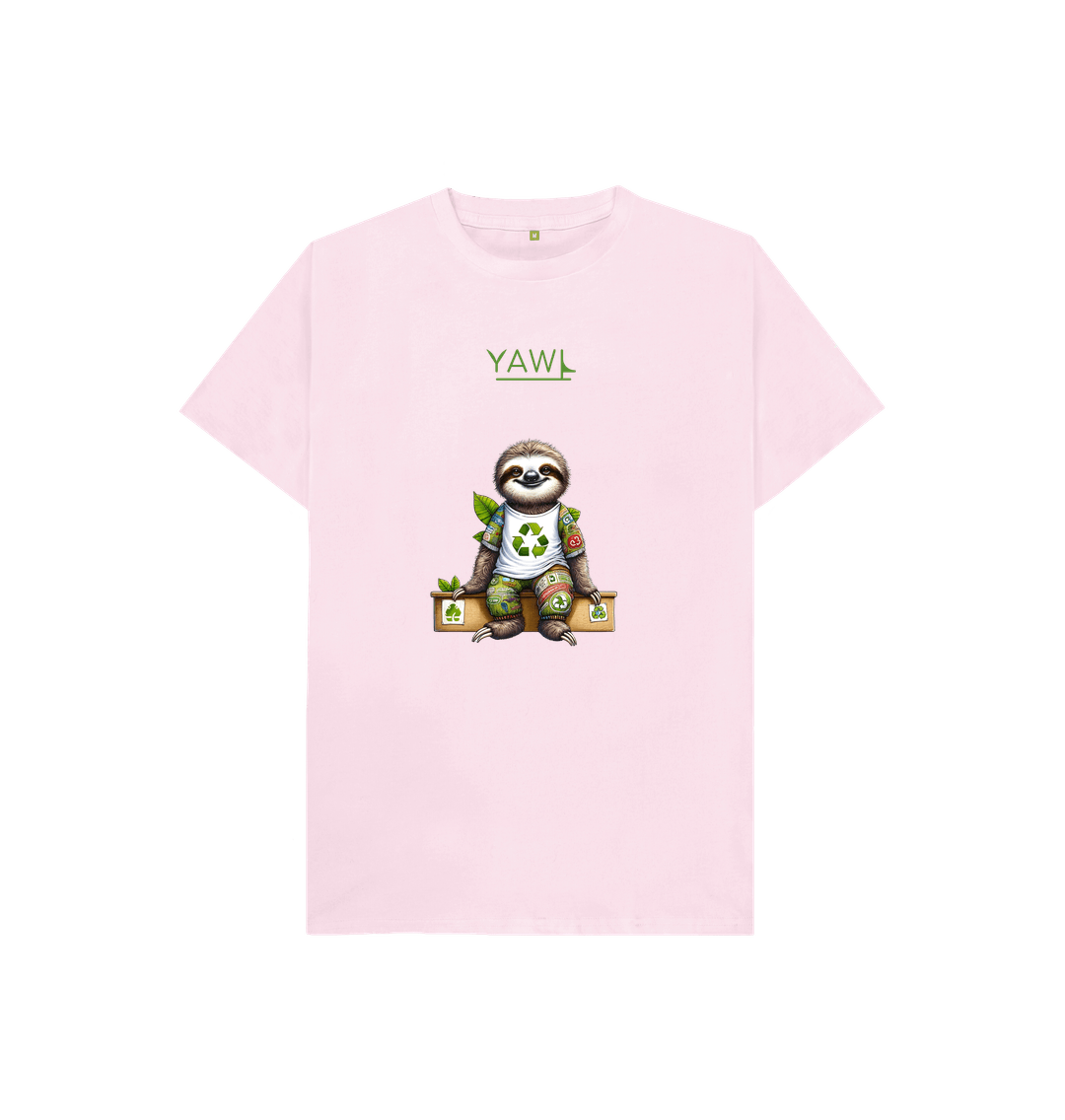 Pink Sloth Sitting Kids Tshirt