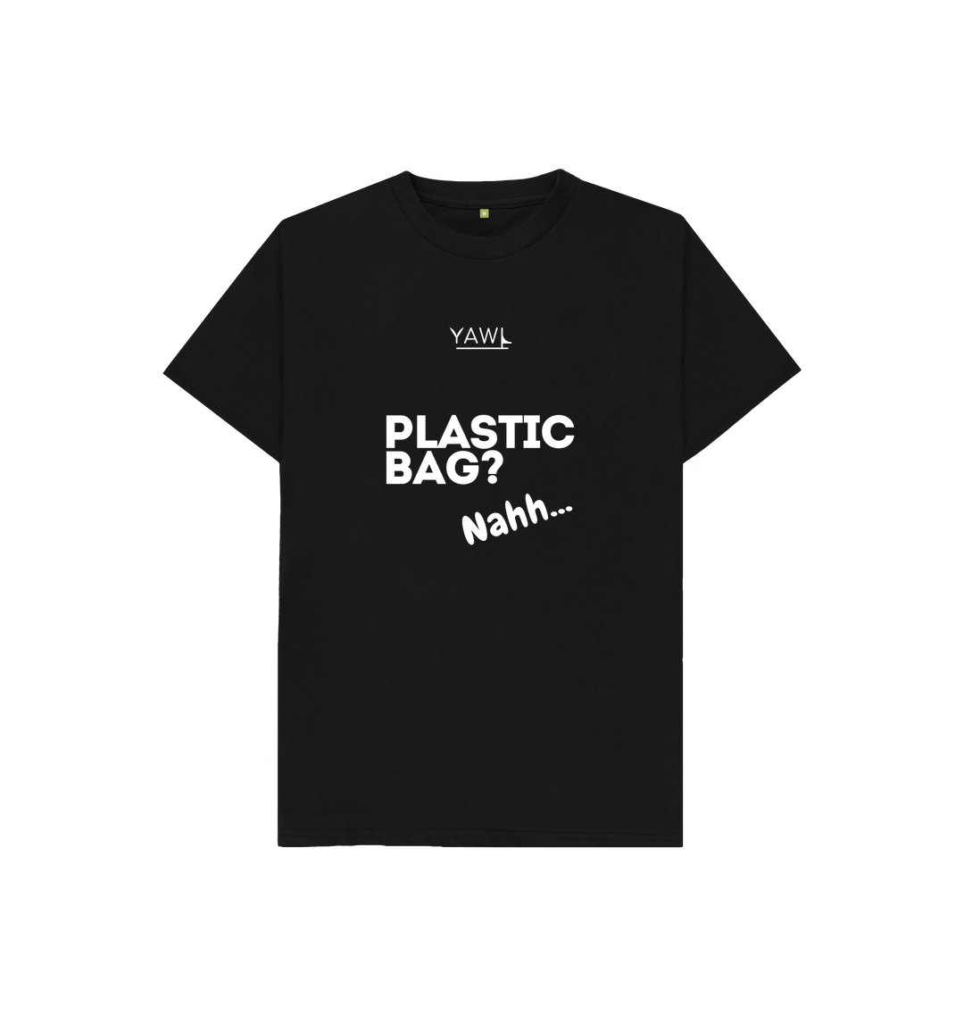 Black 'Plastic Bag? Nahh' Kids Tshirt