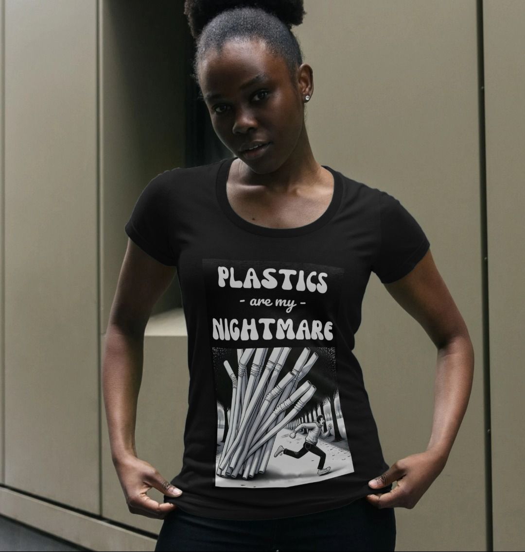 'Plastics are my Nightmare' Scoop Neck Tshirt