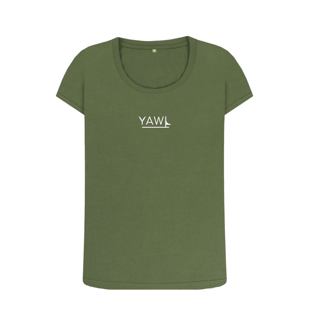 Khaki YAWL Scoop Neck Tshirt