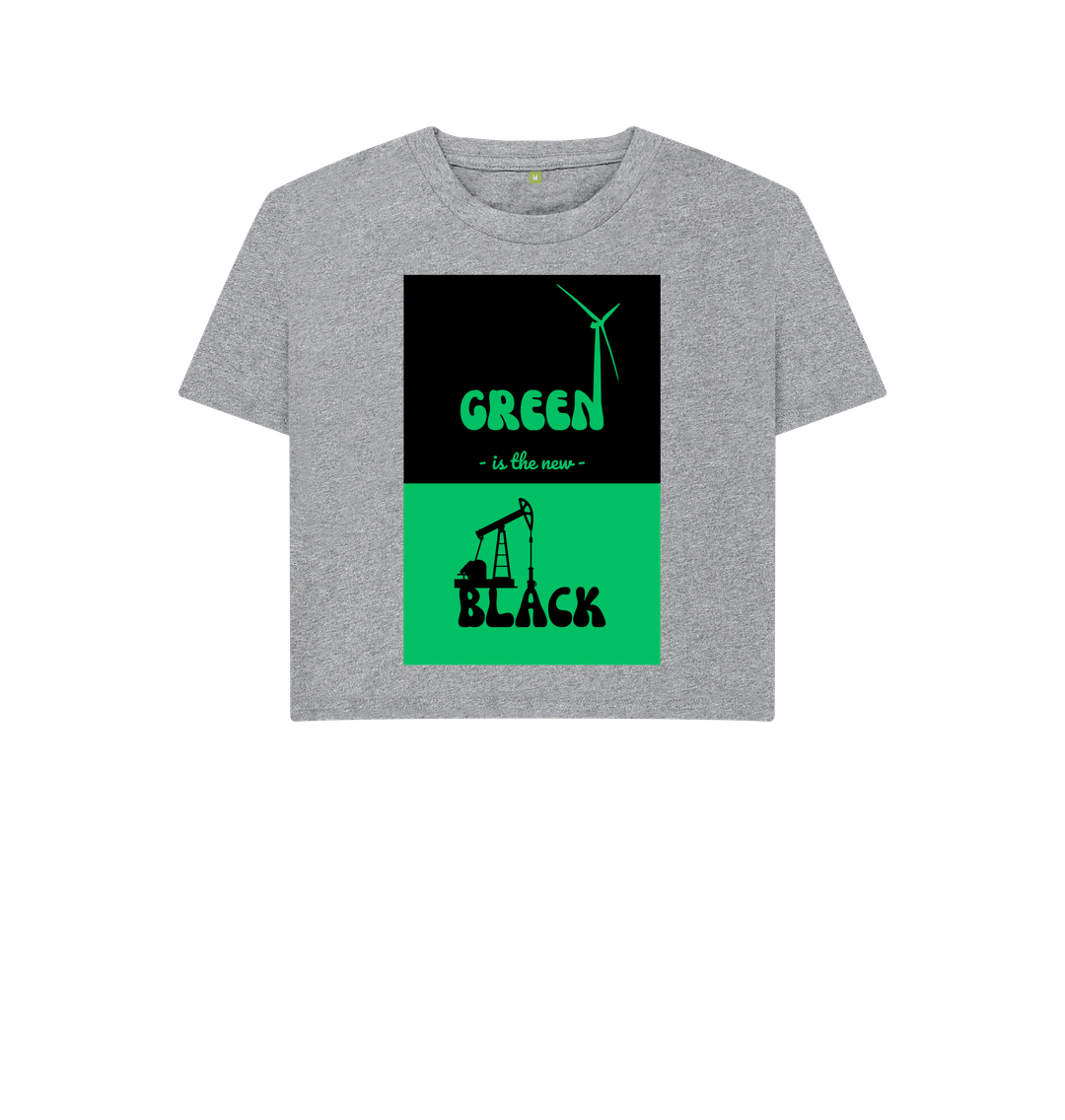 Athletic Grey 'Green is the New Black' Boxy Tshirt