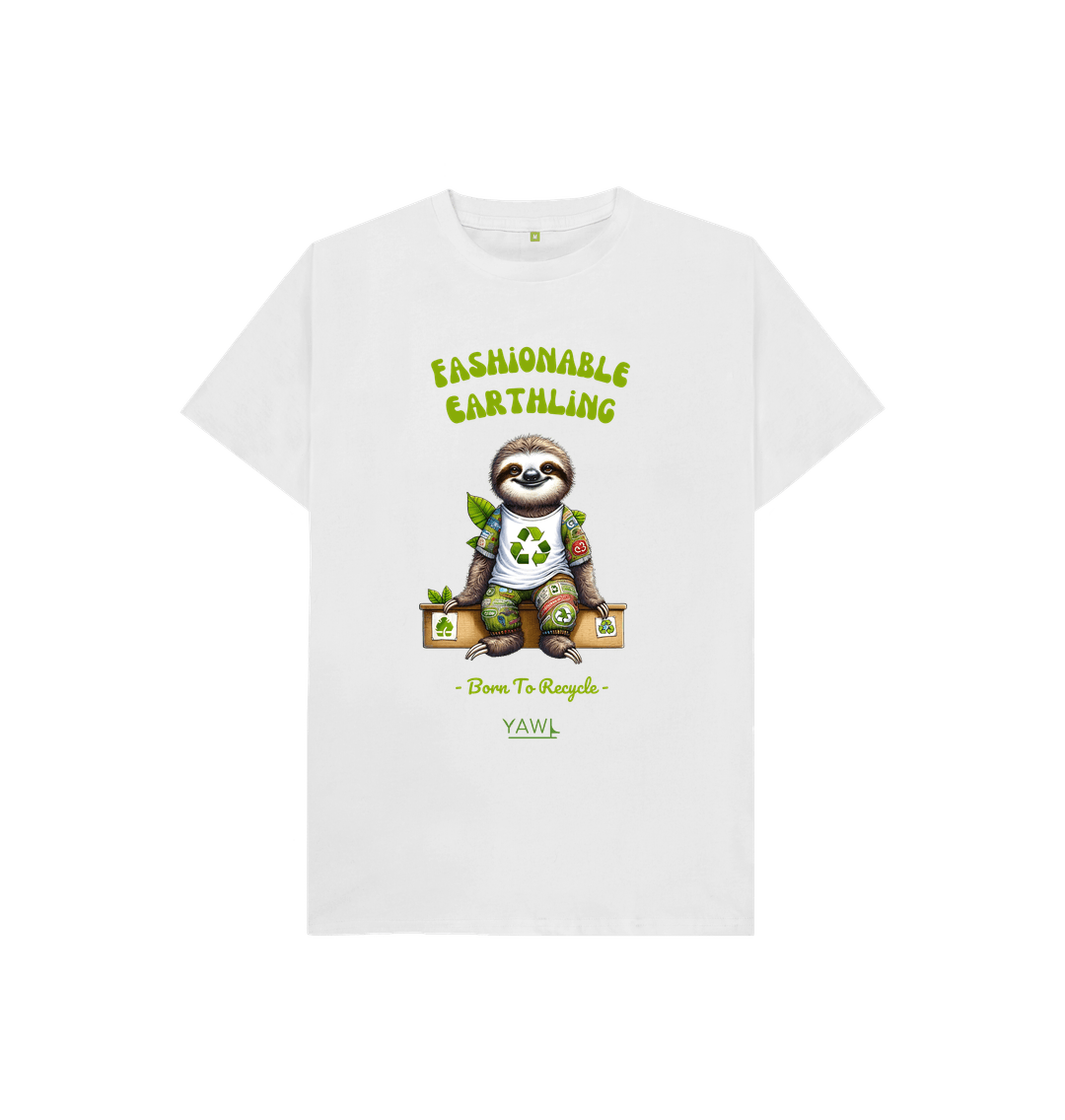 White 'Fashionable Earthling' Kids Tshirt