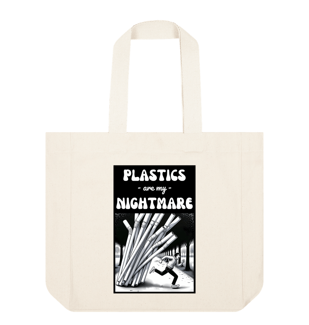 Natural 'Plastics are my Nightmare' Tote Bag