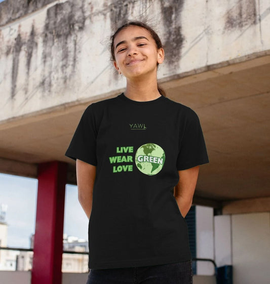 'Live, Wear, Love Green' Kids Tshirt