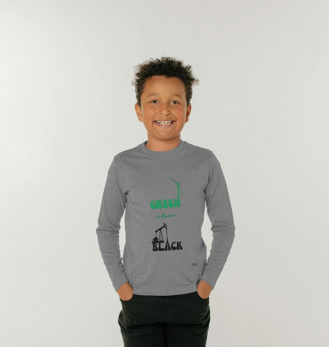 'Green is the New Black' Kids Long Tshirt