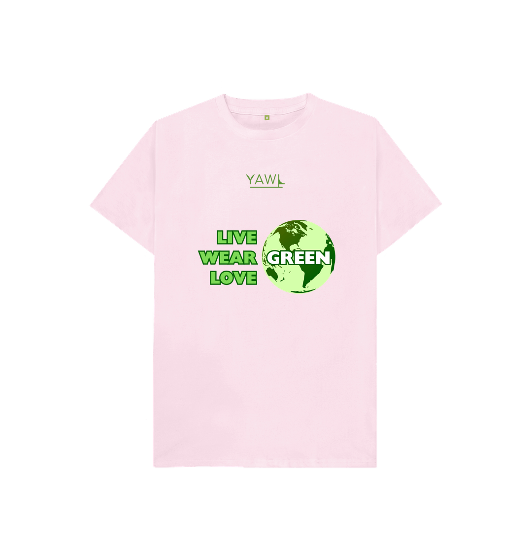 Pink 'Live, Wear, Love Green' Kids Tshirt