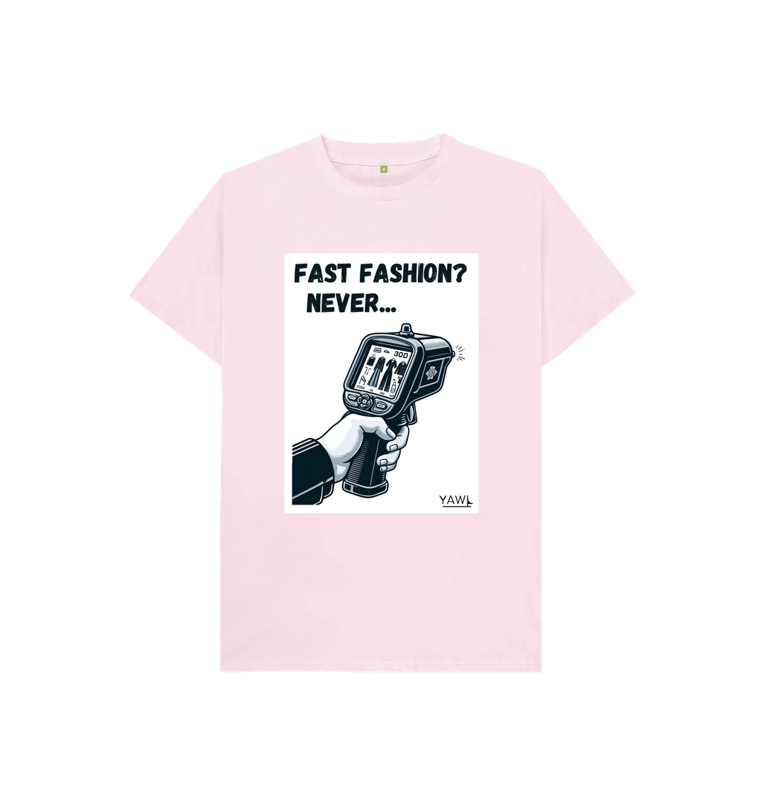 Pink 'Fast Fashion? Never...' Kids Tshirt