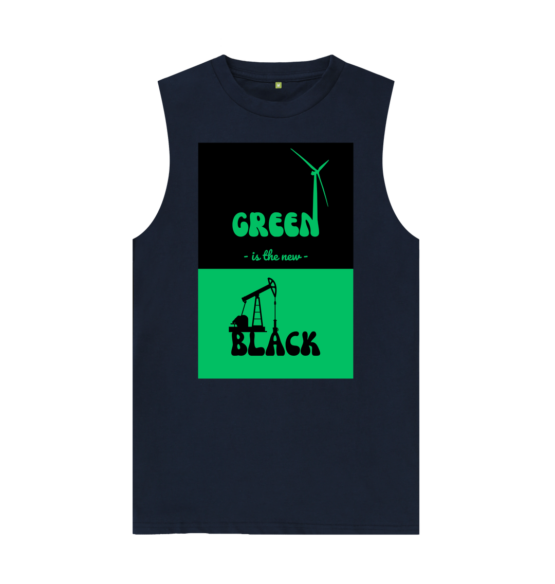 Navy Blue Men's 'Green is the new Black' Vest