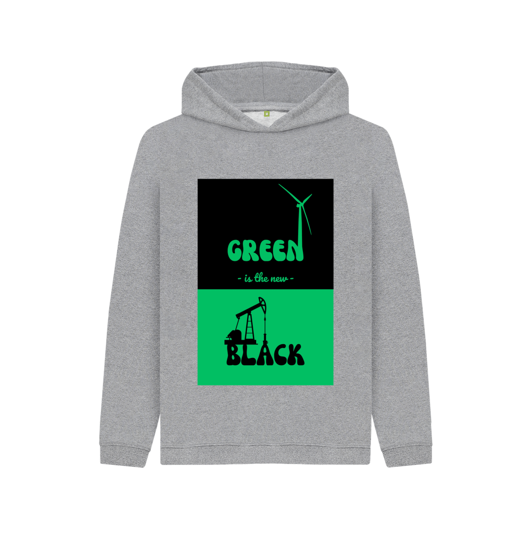 Athletic Grey 'Green is the New Black' Kids Hoodie