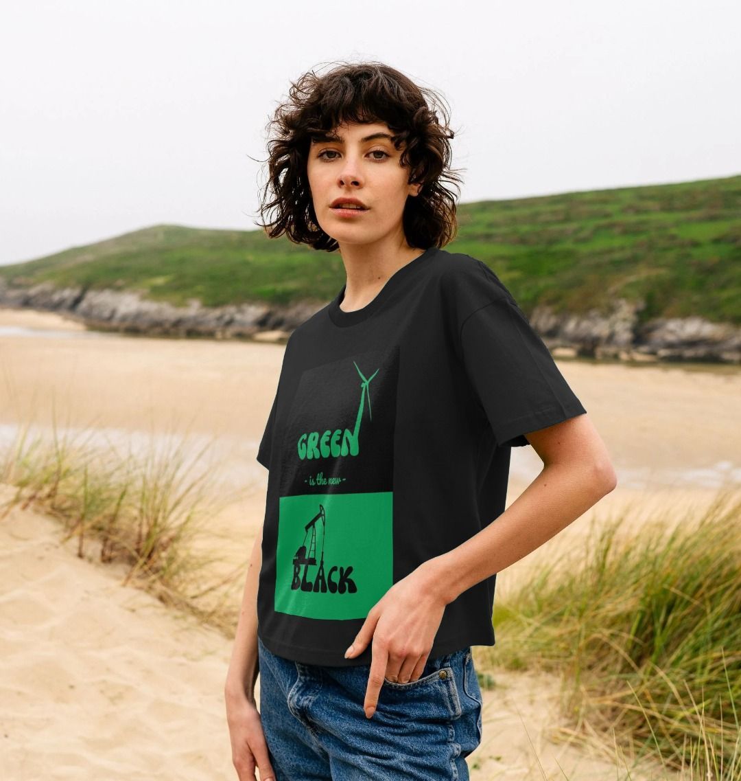 'Green is the New Black' Boxy Tshirt