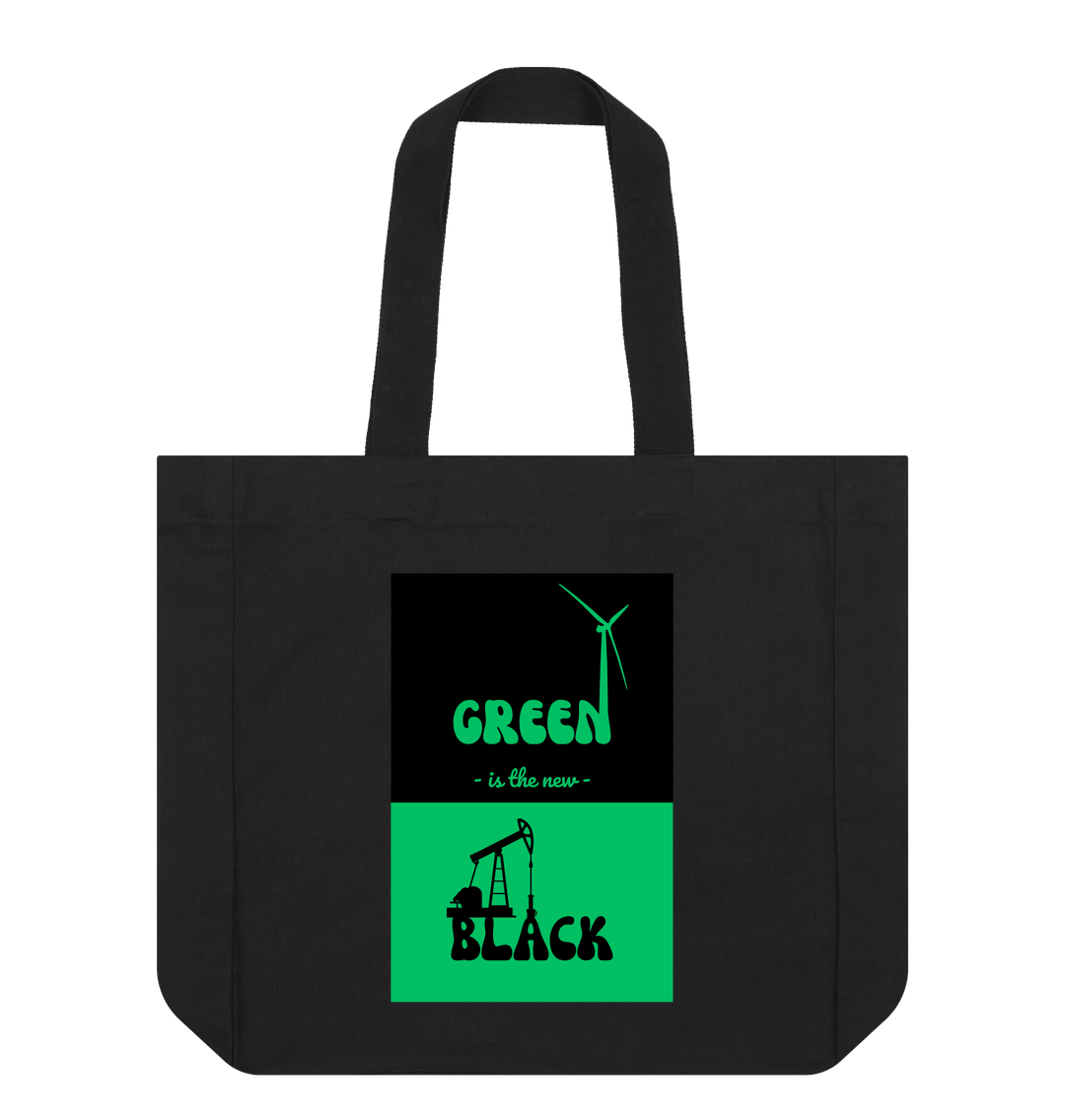 Black 'Green is the New Black' Shopper Tote Bag