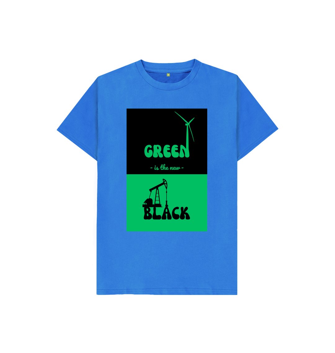 Bright Blue 'Green is the New Black' Kids Tshirt