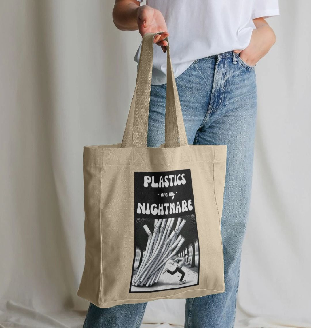 'Plastics are my Nightmare' Tote Bag