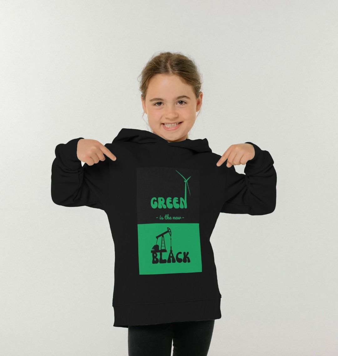 'Green is the New Black' Kids Hoodie