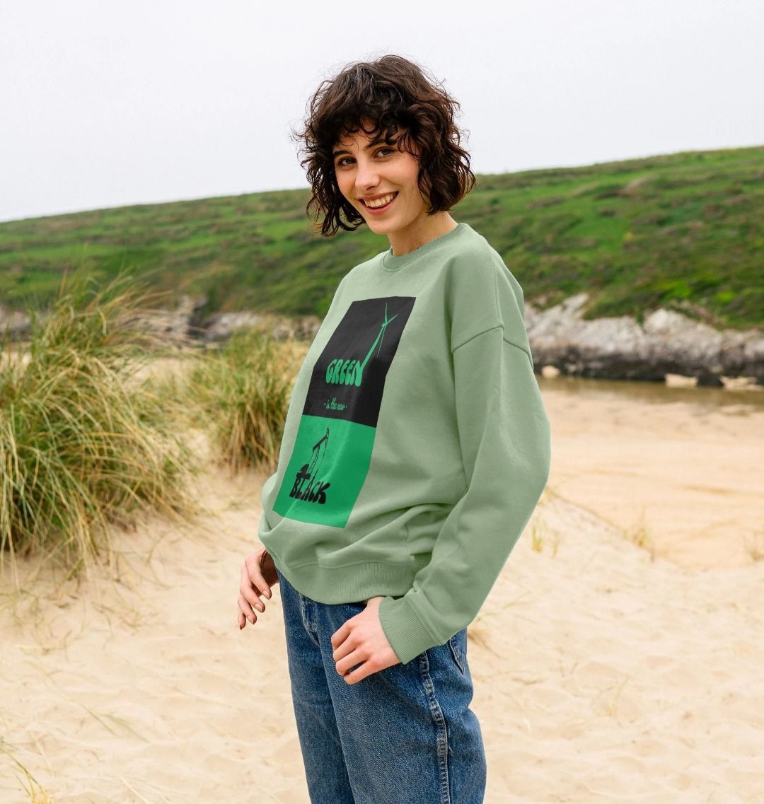 'Green is the New Black' Oversized Sweater