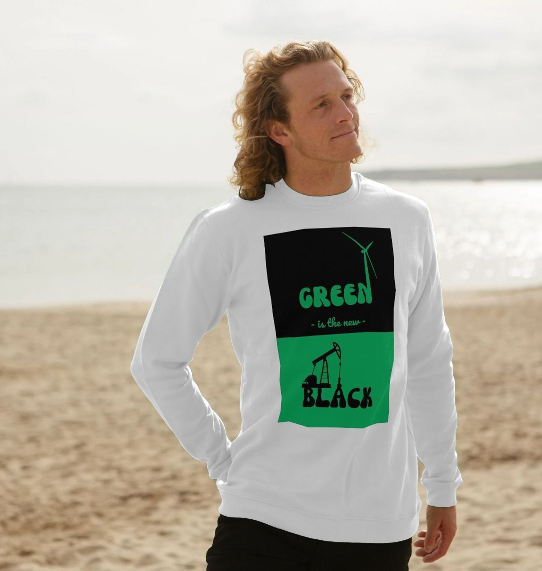 'Green is the New Black' Crew Neck Sweater