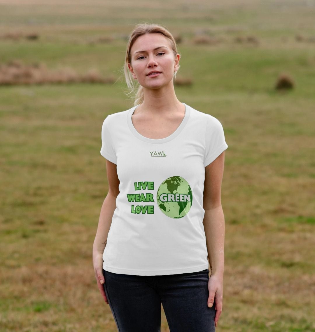 'Live, Wear, Love Green' Scoop Neck