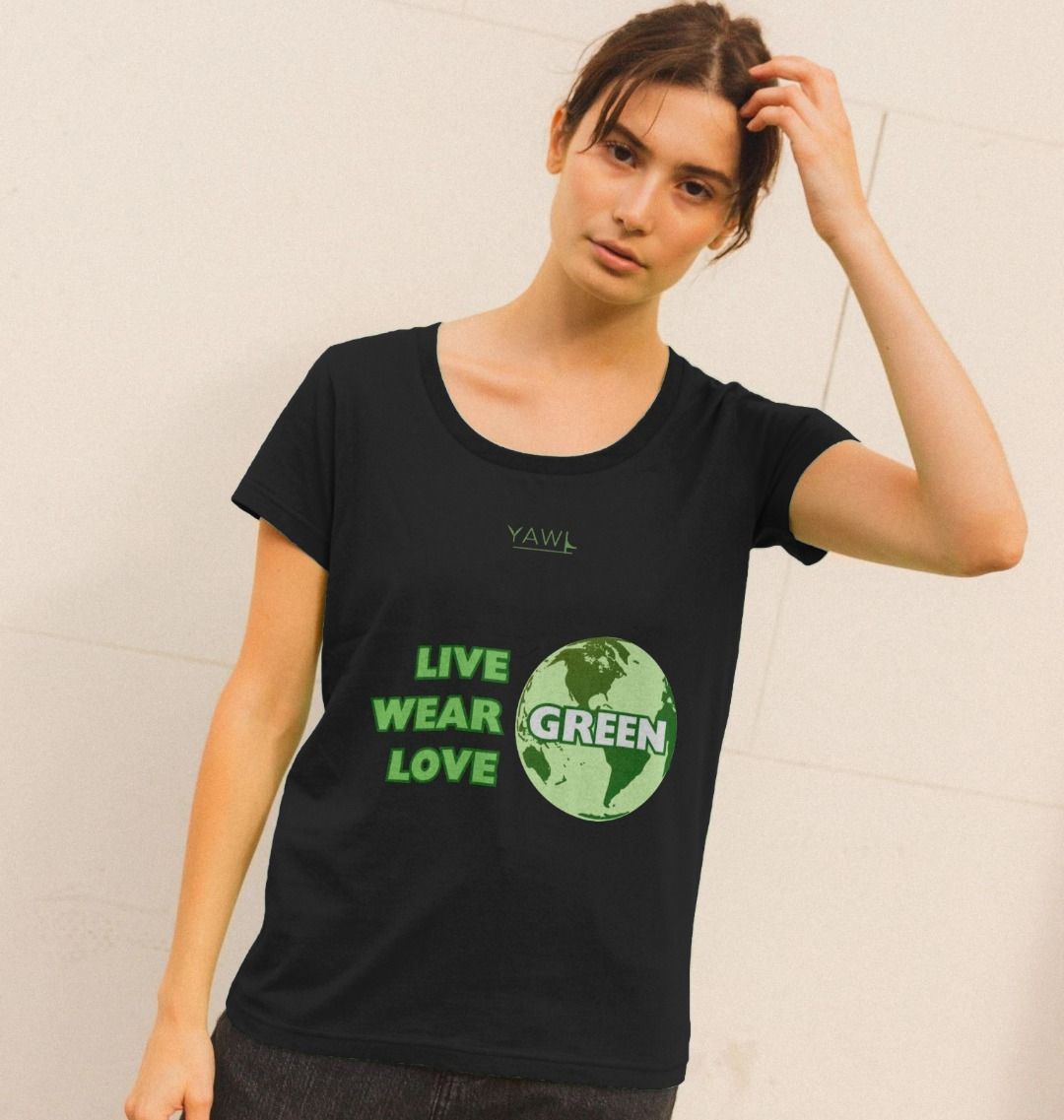 'Live, Wear, Love Green' Scoop Neck