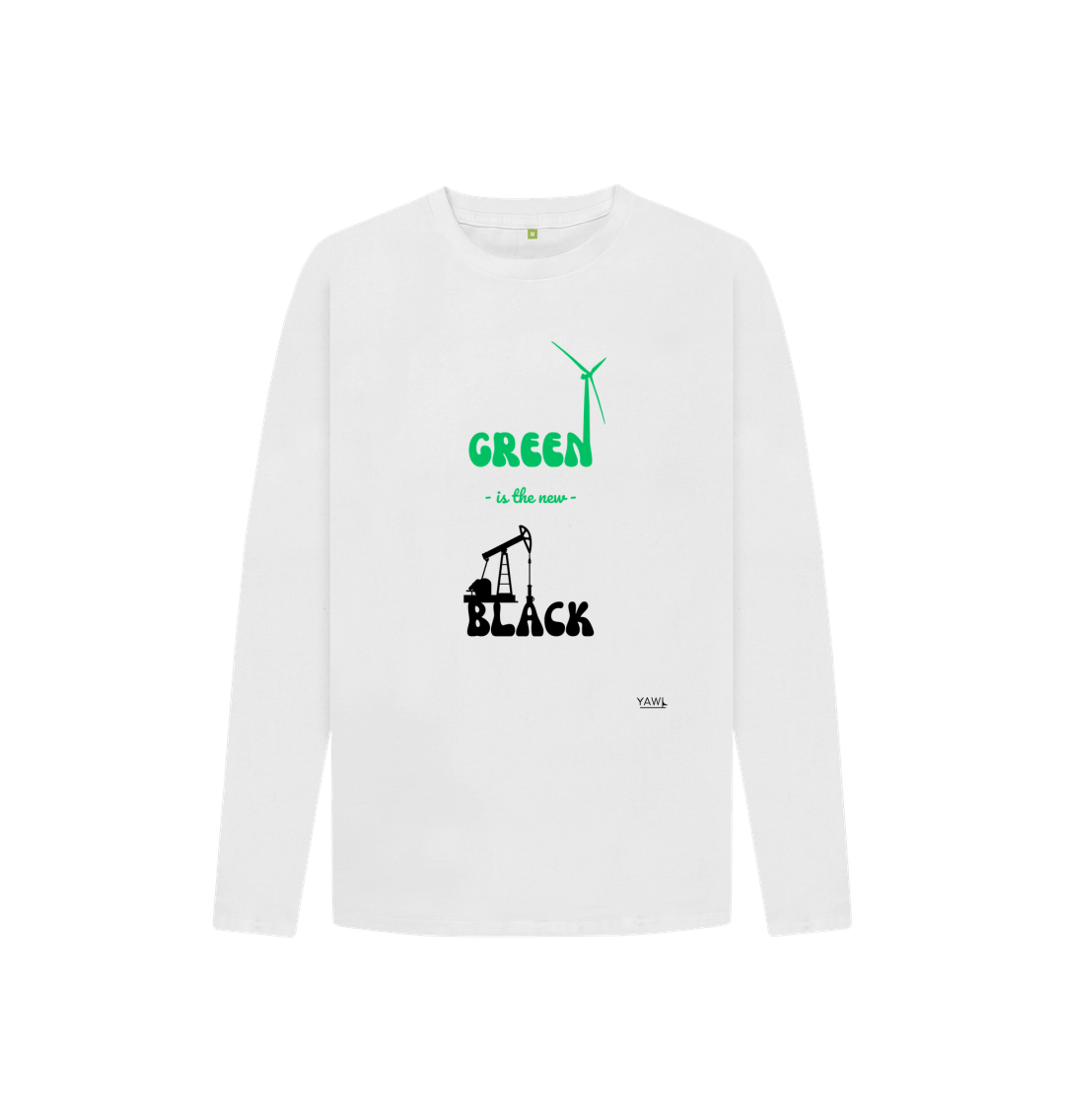 White 'Green is the New Black' Kids Long Tshirt