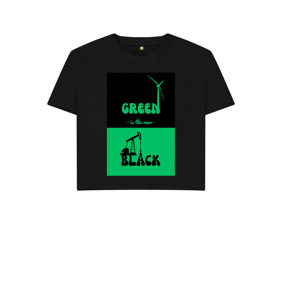 Black 'Green is the New Black' Boxy Tshirt