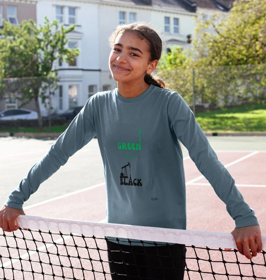 'Green is the New Black' Kids Long Tshirt