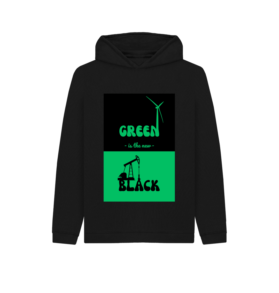 Black 'Green is the New Black' Kids Hoodie