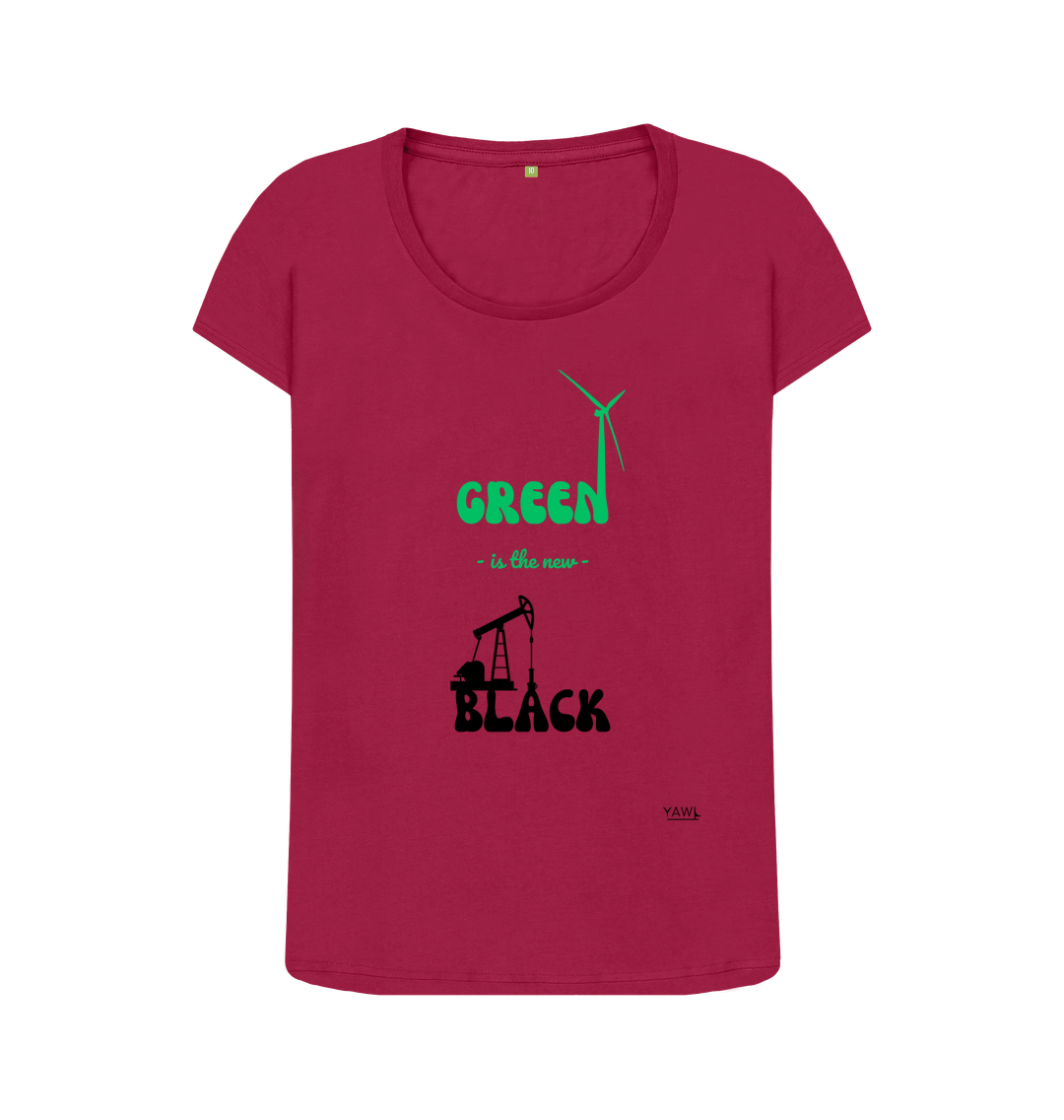 Cherry 'Green is the New Black' Scoop Neck Tshirt