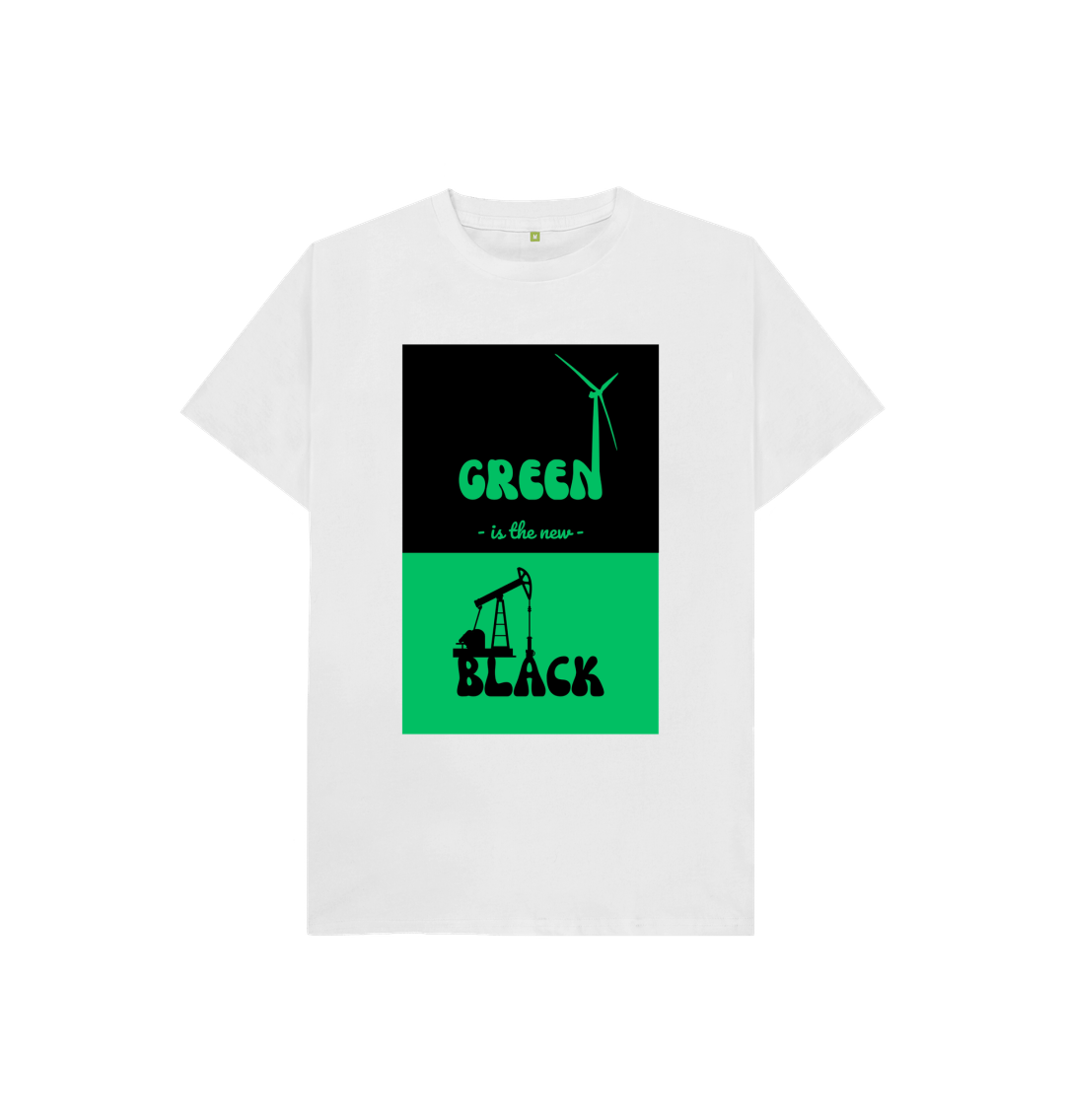 White 'Green is the New Black' Kids Tshirt