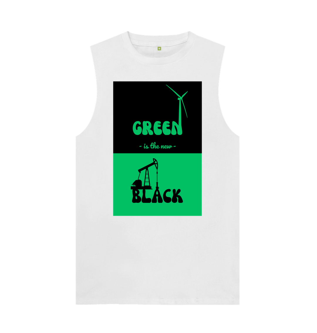 White Men's 'Green is the new Black' Vest