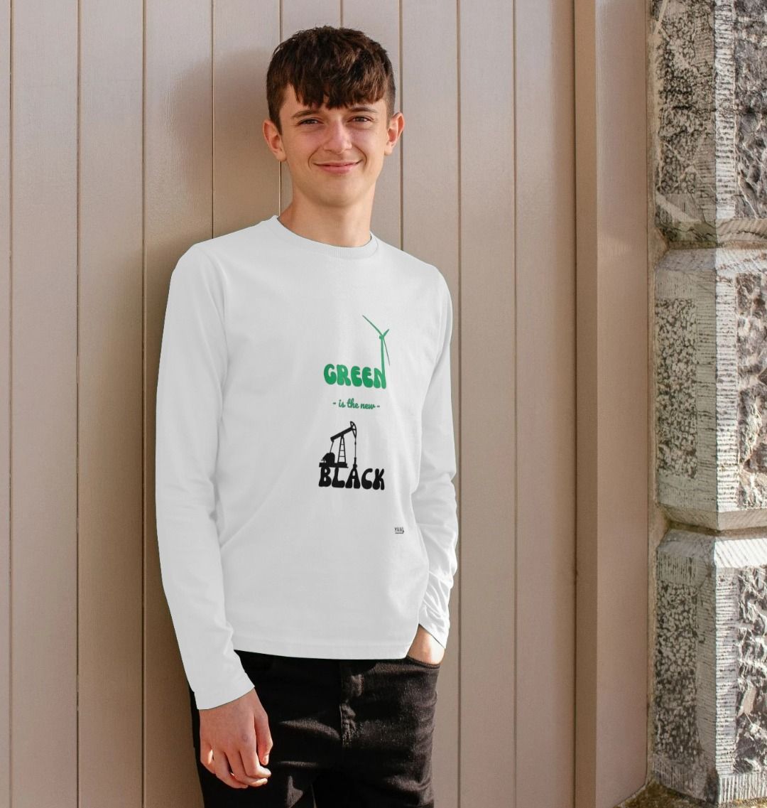 'Green is the New Black' Kids Long Tshirt